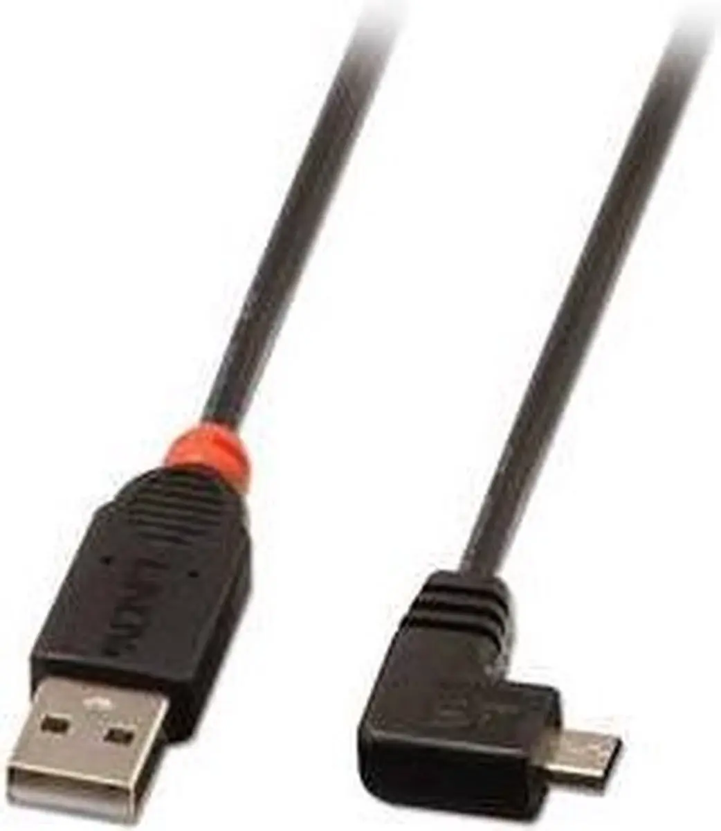 Lindy USB 2.0 USB-A naar USB-micro-B kabel 0.5m - Zwart