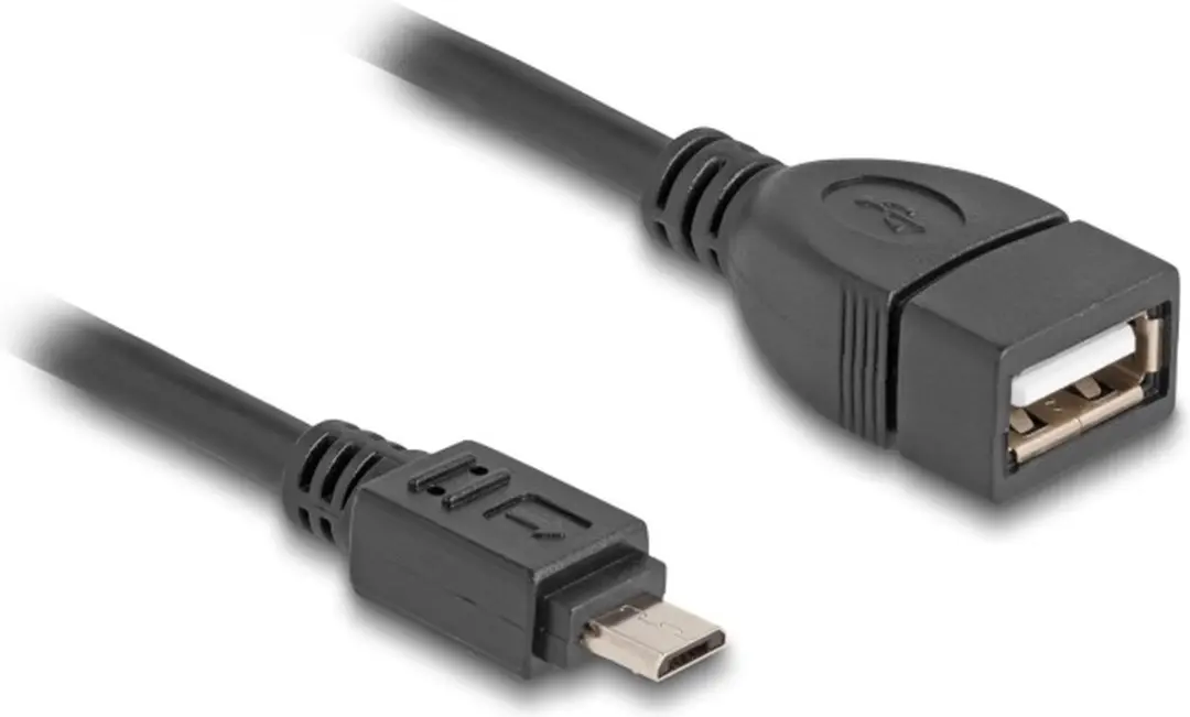 Delock USB 2.0 OTG Kabel Micro-B naar Type-A - 11cm - Zwart