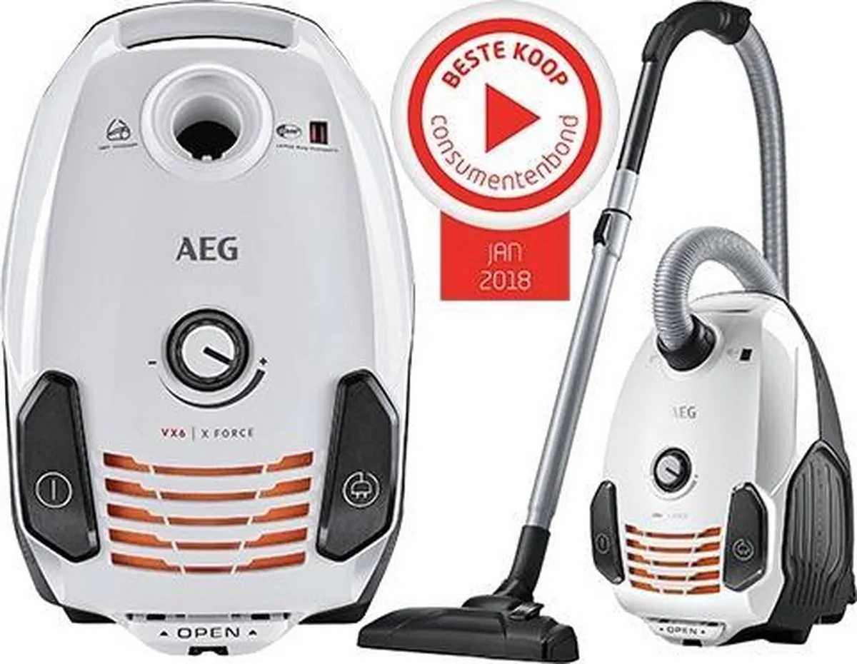 AEG VX6-2-IW-5 Stofzuiger - 800W - 3,5L - Ice White
