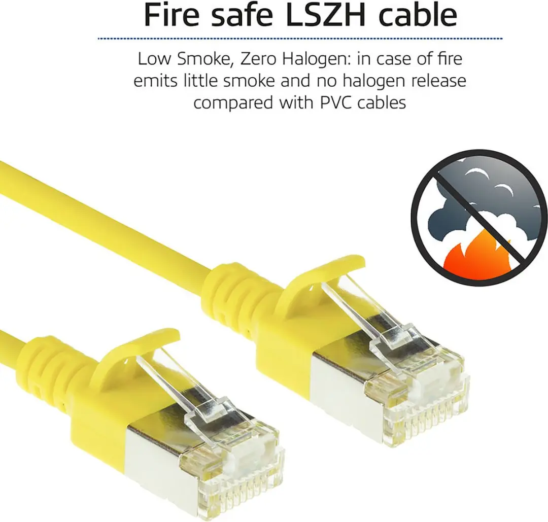 ACT DC7800 Gele LSZH U/FTP CAT6A Patchkabel - 0,5m - Snagless