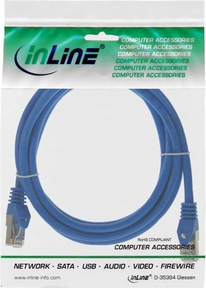 InLine Patchkabel F/UTP Cat.5e Blauw 0,3m