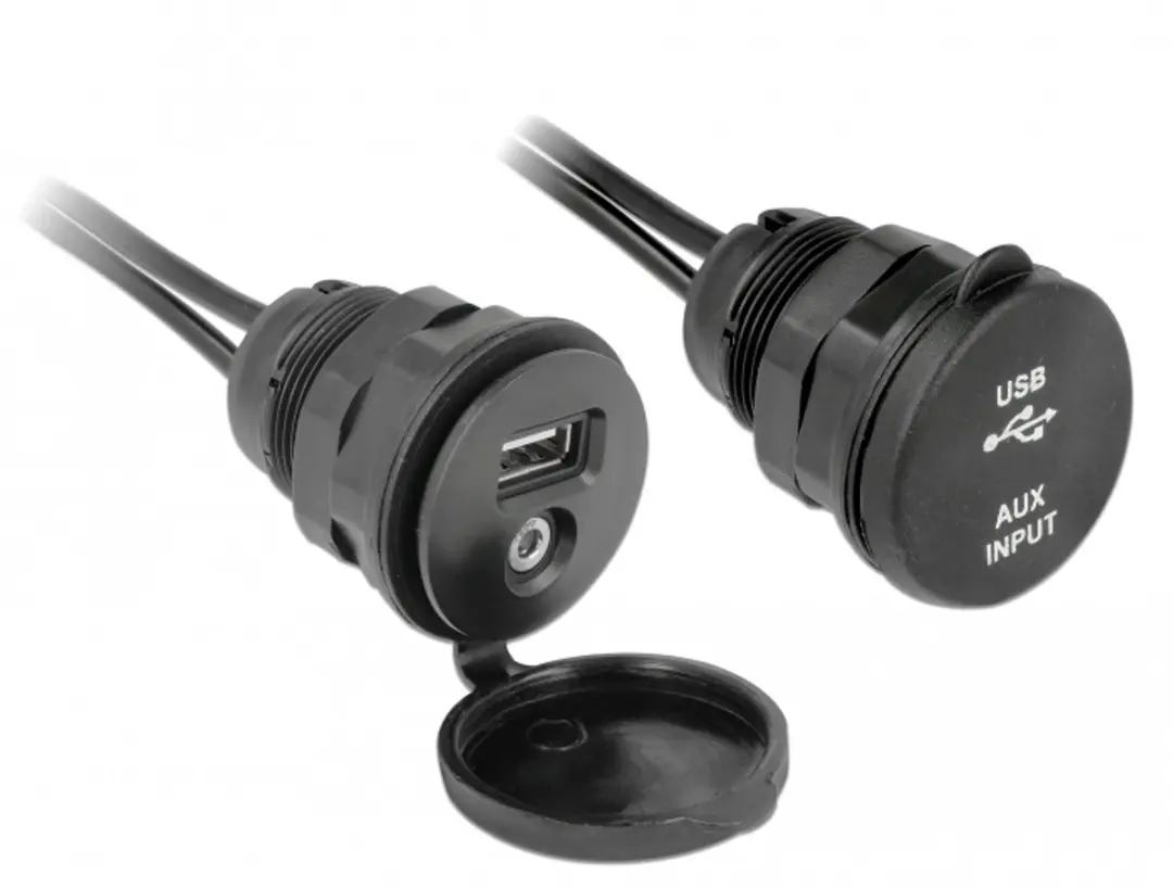 Delock USB Type A naar 3.5mm Jack Kabel 2m - Zwart