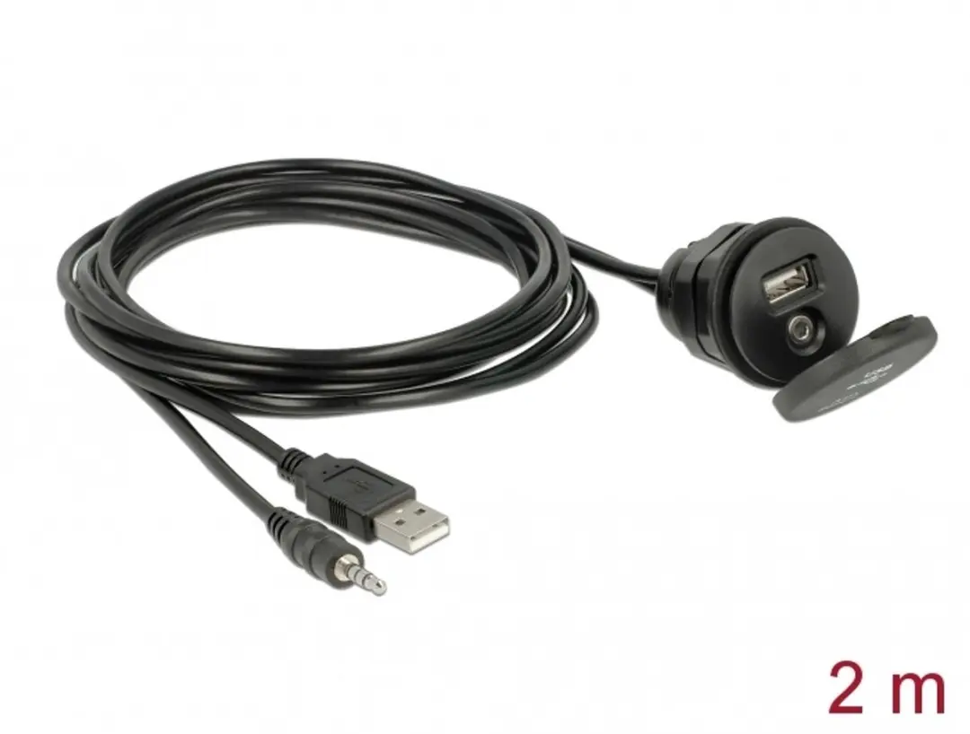 Delock USB Type A naar 3.5mm Jack Kabel 2m