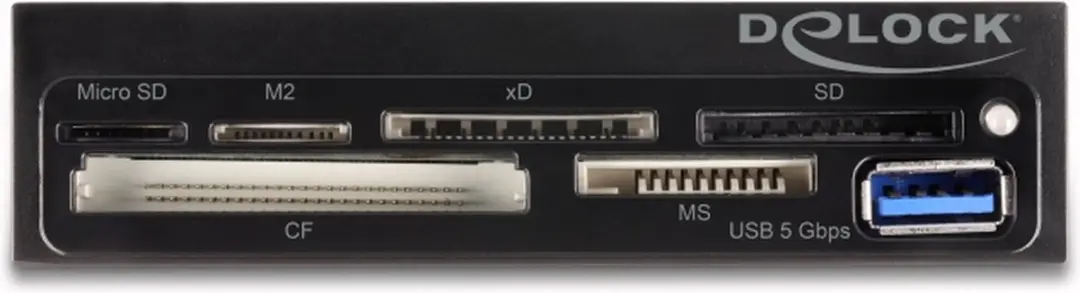 Delock 3.5" USB Card Reader 6 Slots - 91759 - Zwart/Grijs