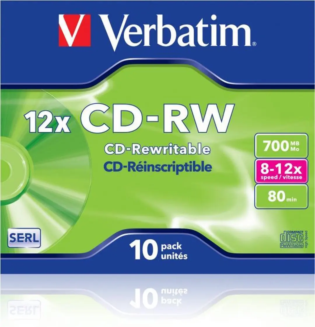 Verbatim CDRW 700MB 10x - 10 Stuks