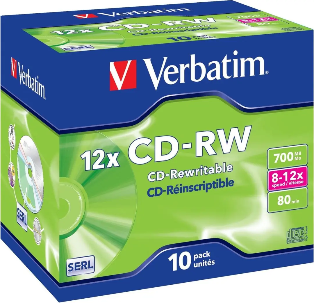 Verbatim CDRW 700MB 10x - 10 Stuks