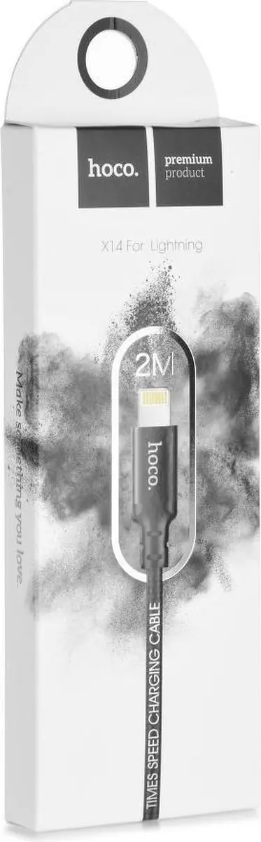 Hoco USB naar Lightning Kabel 2m - Zwart