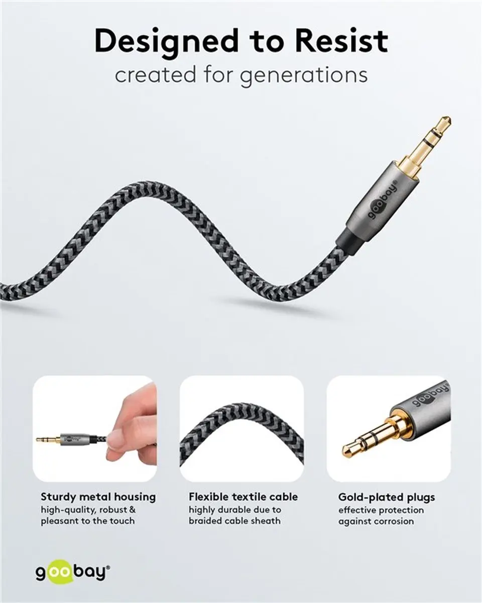 Goobay Plus 3,5mm Jack Kabel 3m - Zwart