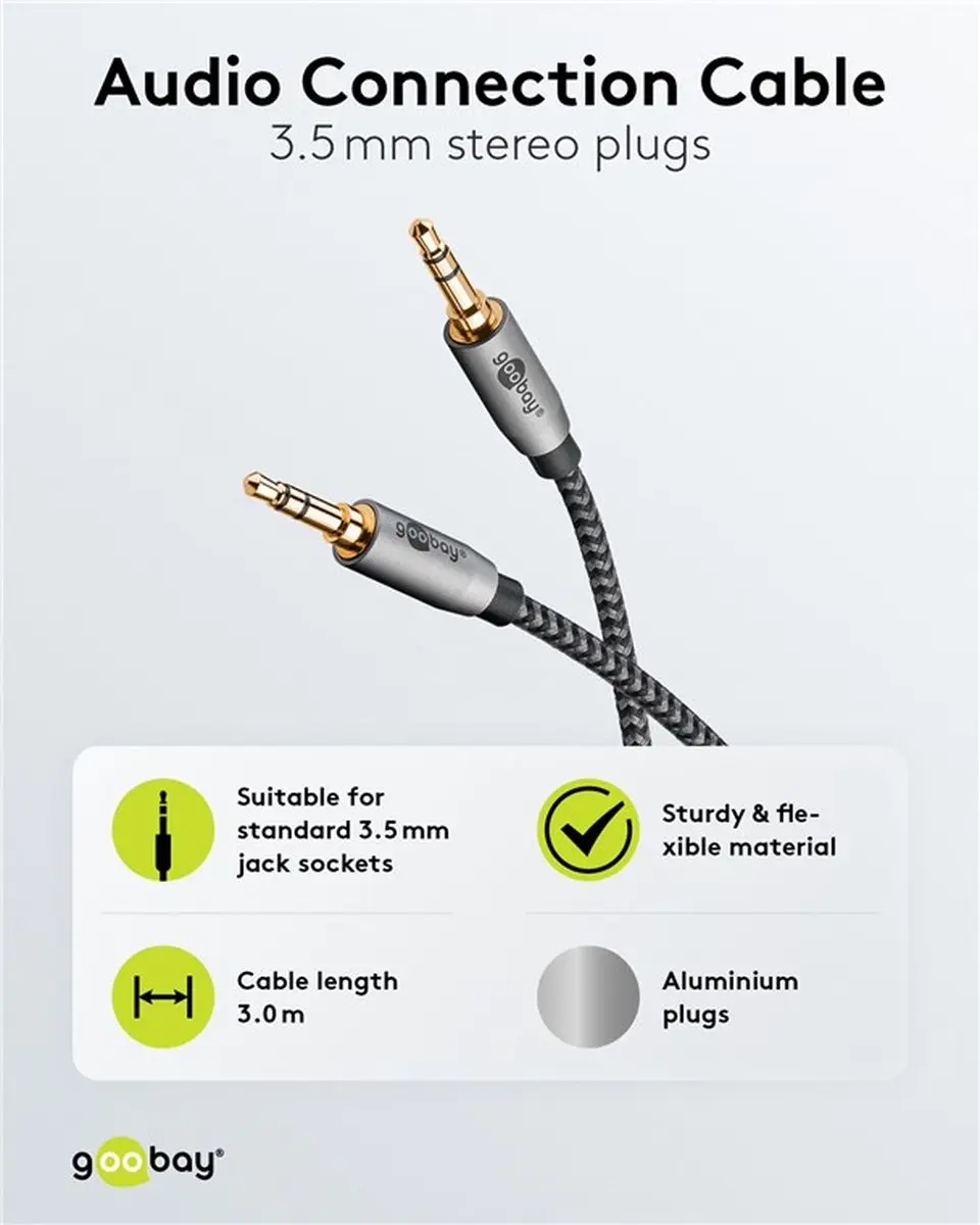 Goobay Plus 3,5mm Jack Kabel 3m - Zwart