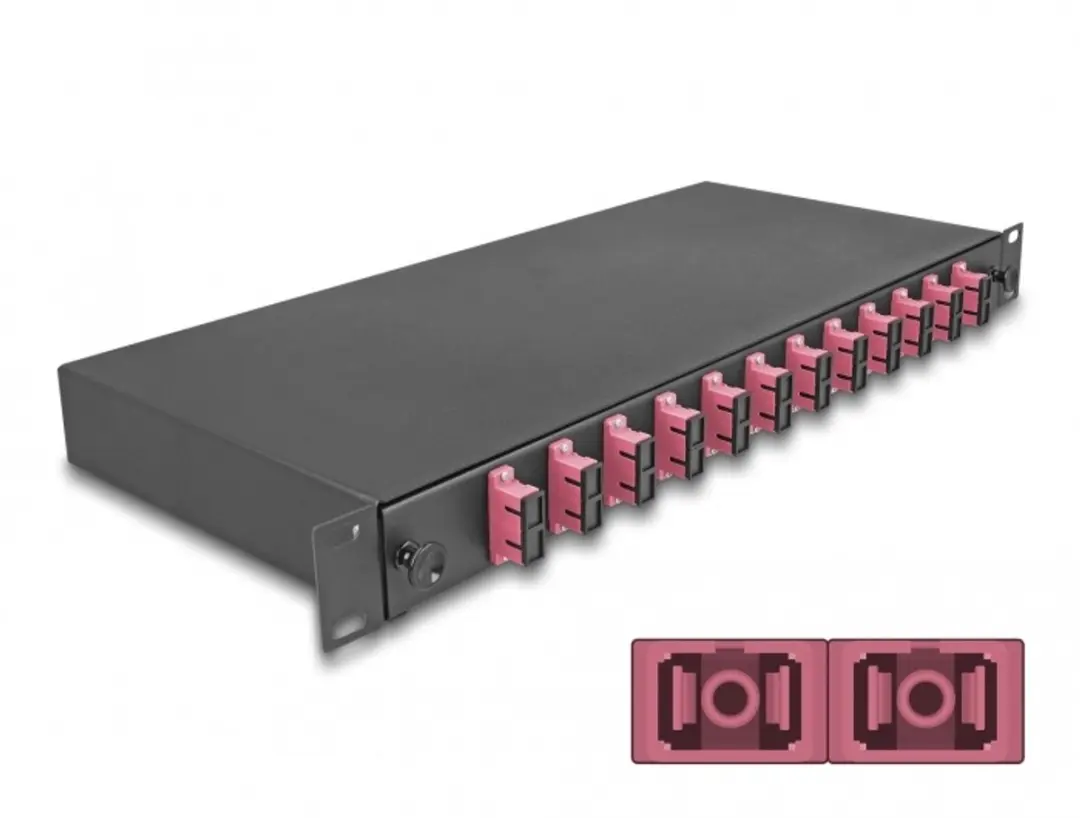 Delock 19" Optical Fiber Splice Box 12xSC Duplex OM4