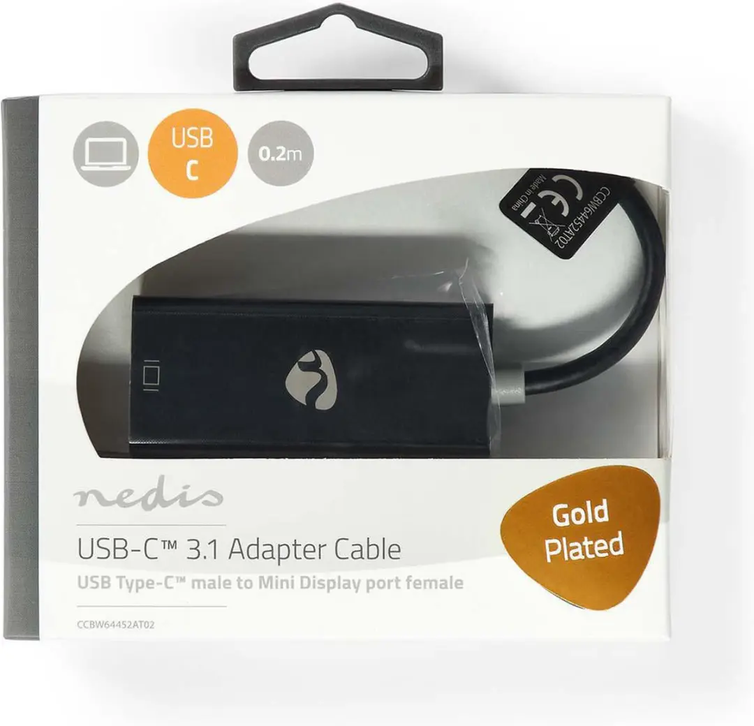 Nedis CCBW64452AT02 USB-C Adapter - Mini DisplayPort - 20cm - Antraciet