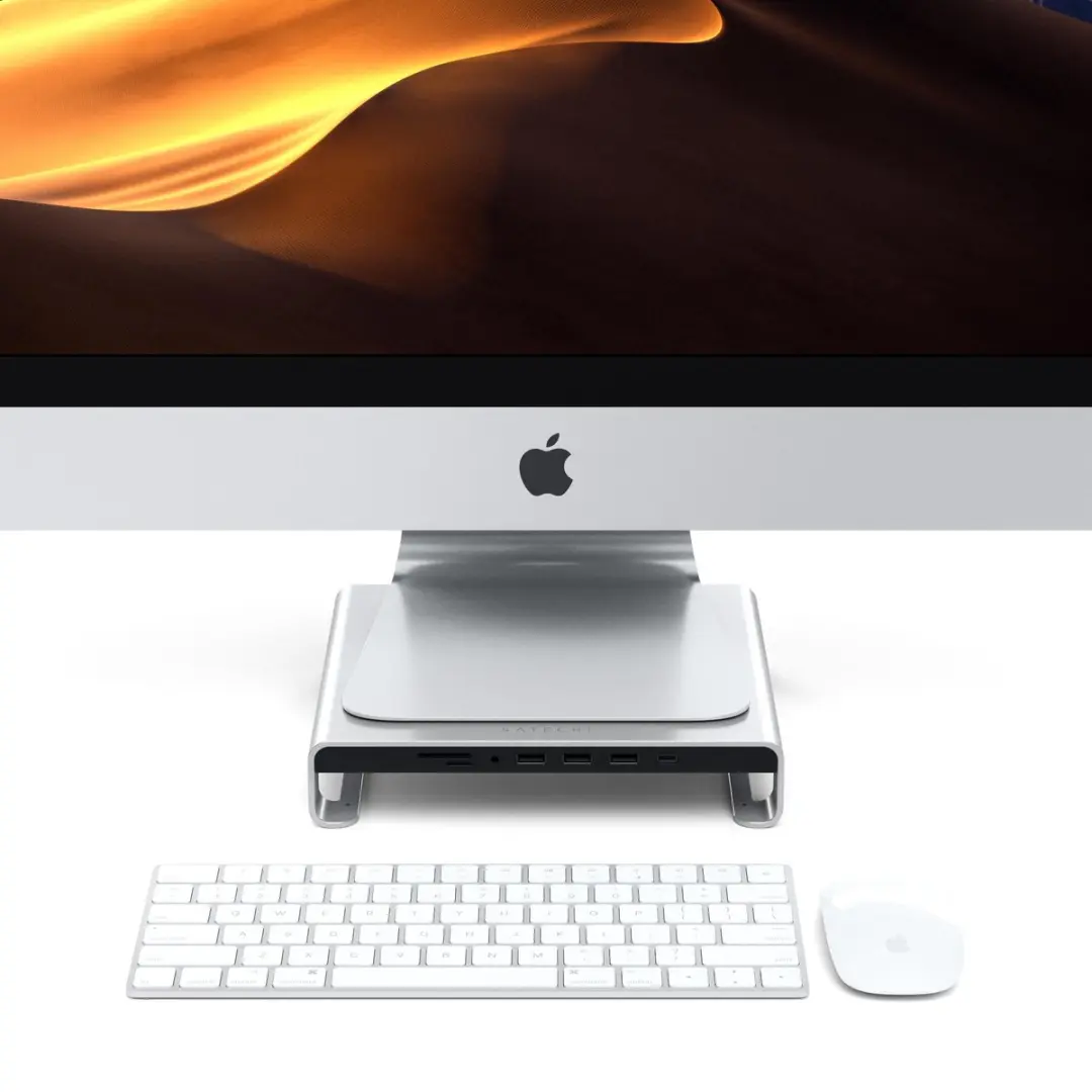 Satechi ST-AMSHS iMac Monitor Stand Hub - Silver - afbeelding 6 van 6