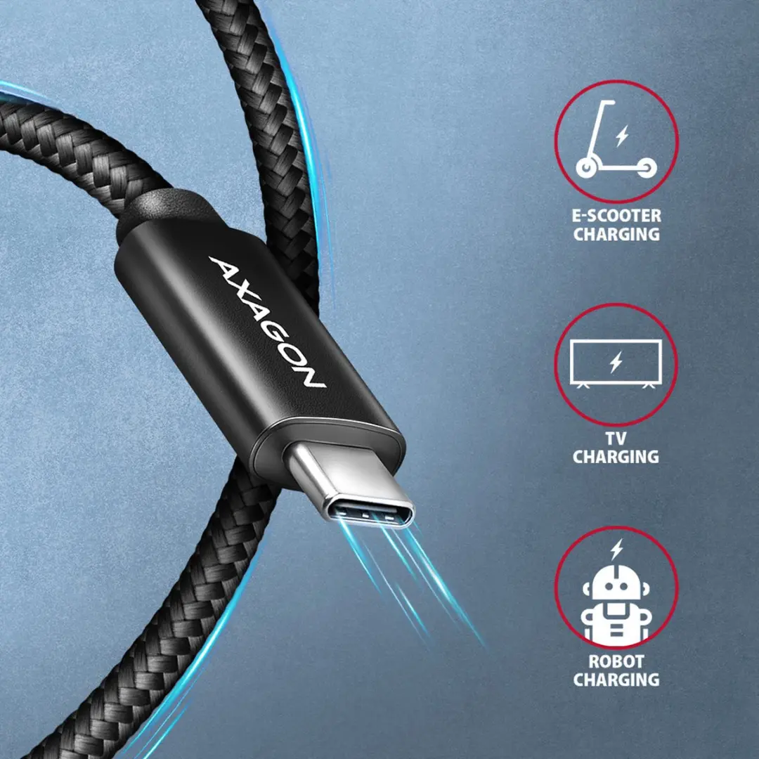 Axagon USB-C 2.0 Laadkabel 3m - Zwart