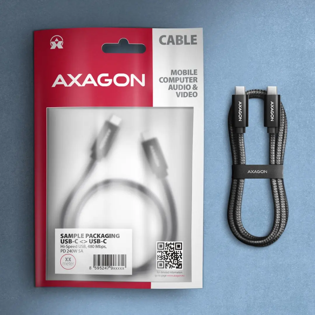 Axagon USB-C 2.0 Laadkabel 3m - Zwart