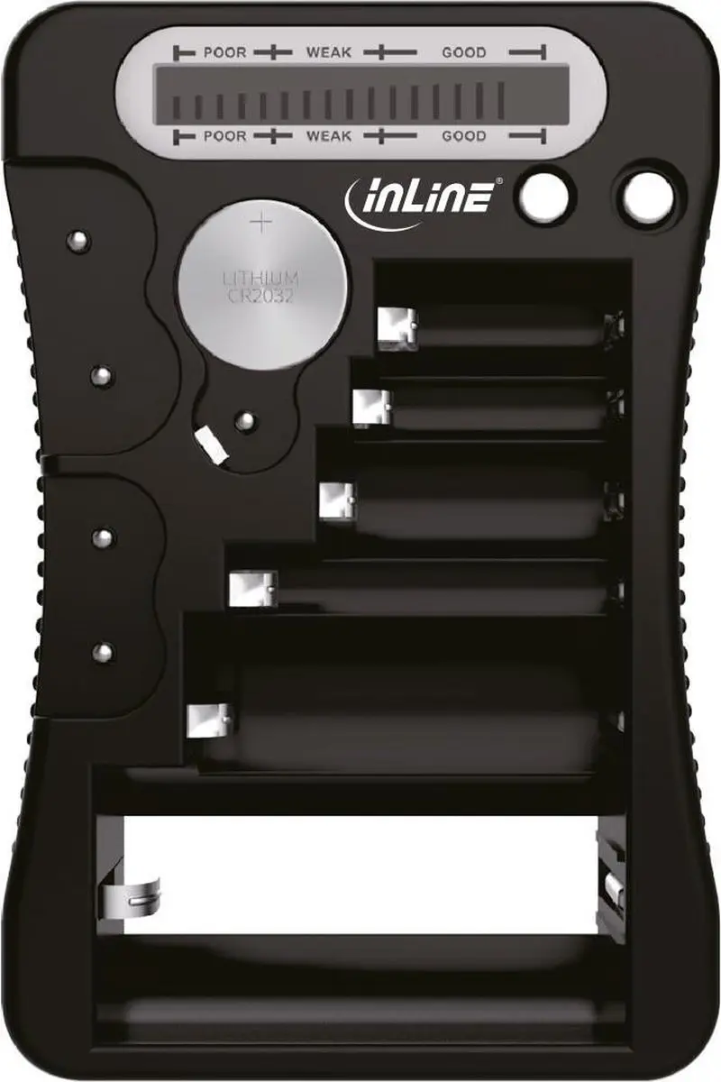 InLine 01285 Batterijentester - LCD Display - Zwart