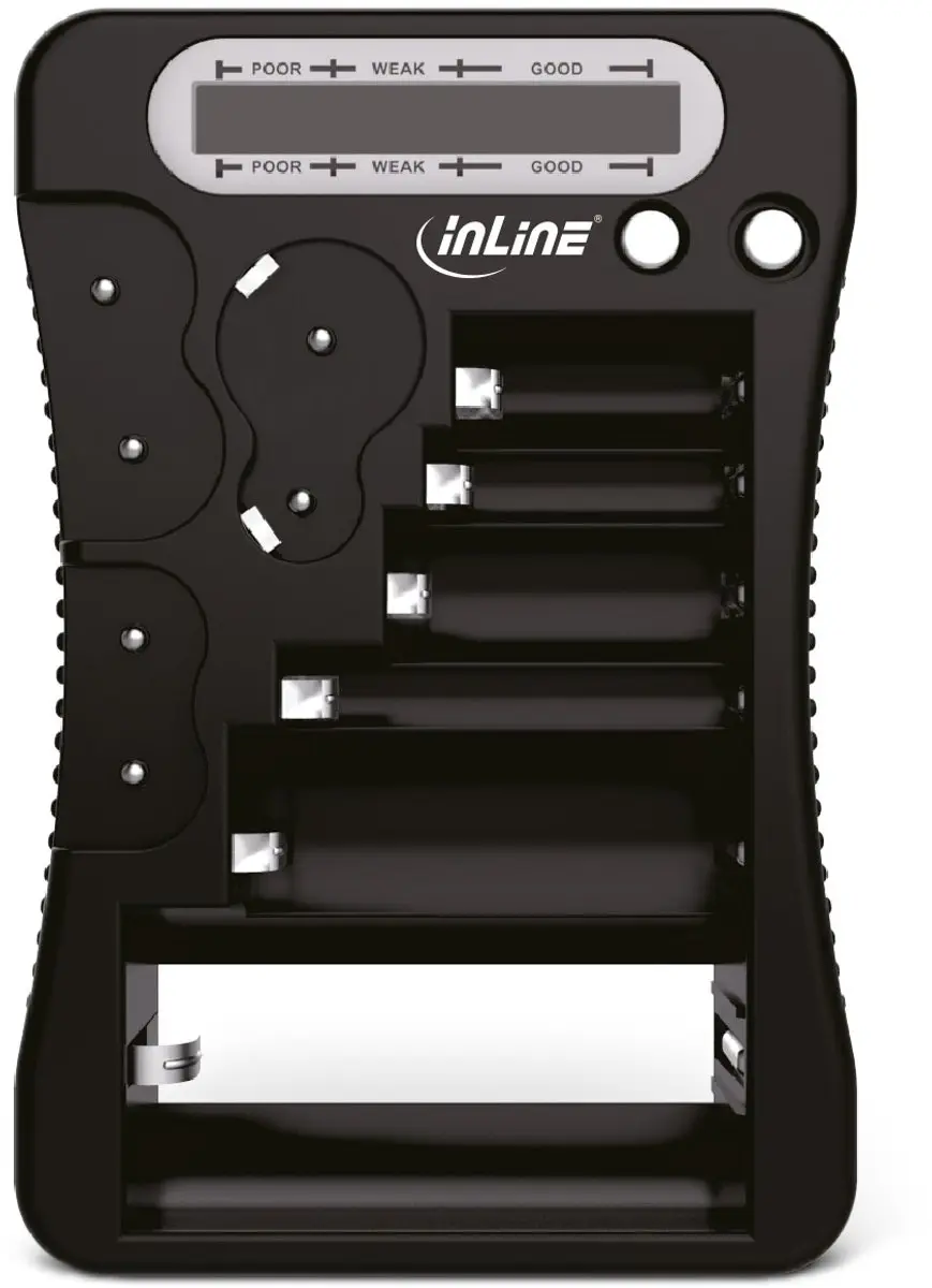 InLine 01285 Batterijentester - LCD Display - Zwart