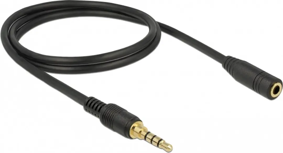 Delock 3,5mm Jack 4-polig Audio/Video Verlengkabel AWG24 - 2m - Zwart