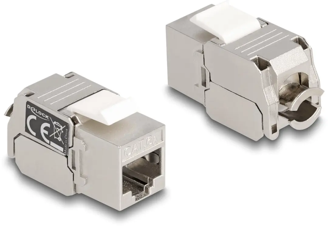 Delock Keystone Module RJ45 Cat.6A LSA - Zilver/Wit