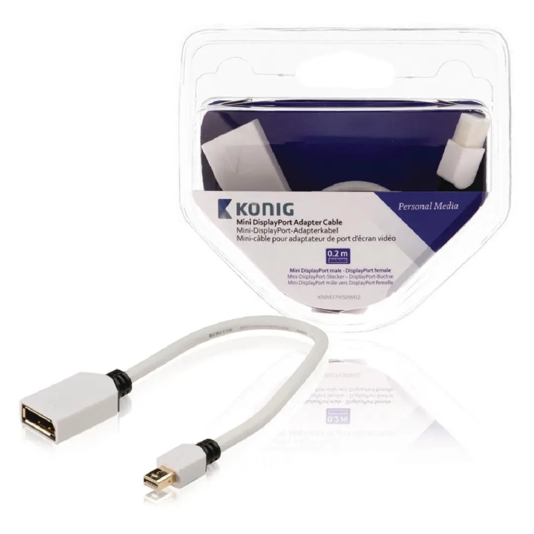 Konig Mini DisplayPort naar DisplayPort Adapter 0,20m - afbeelding 6 van 6