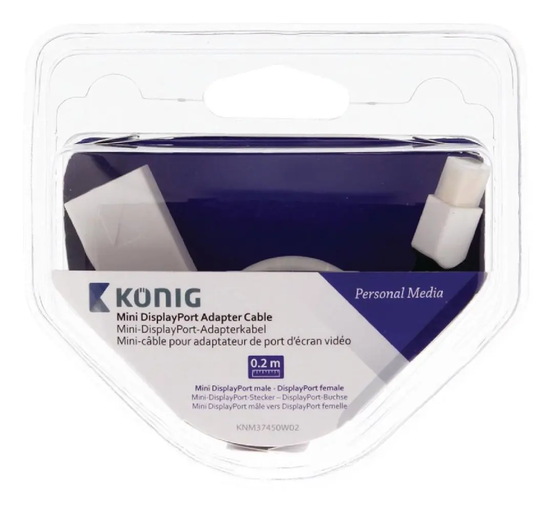 Konig Mini DisplayPort naar DisplayPort Adapter 0,20m