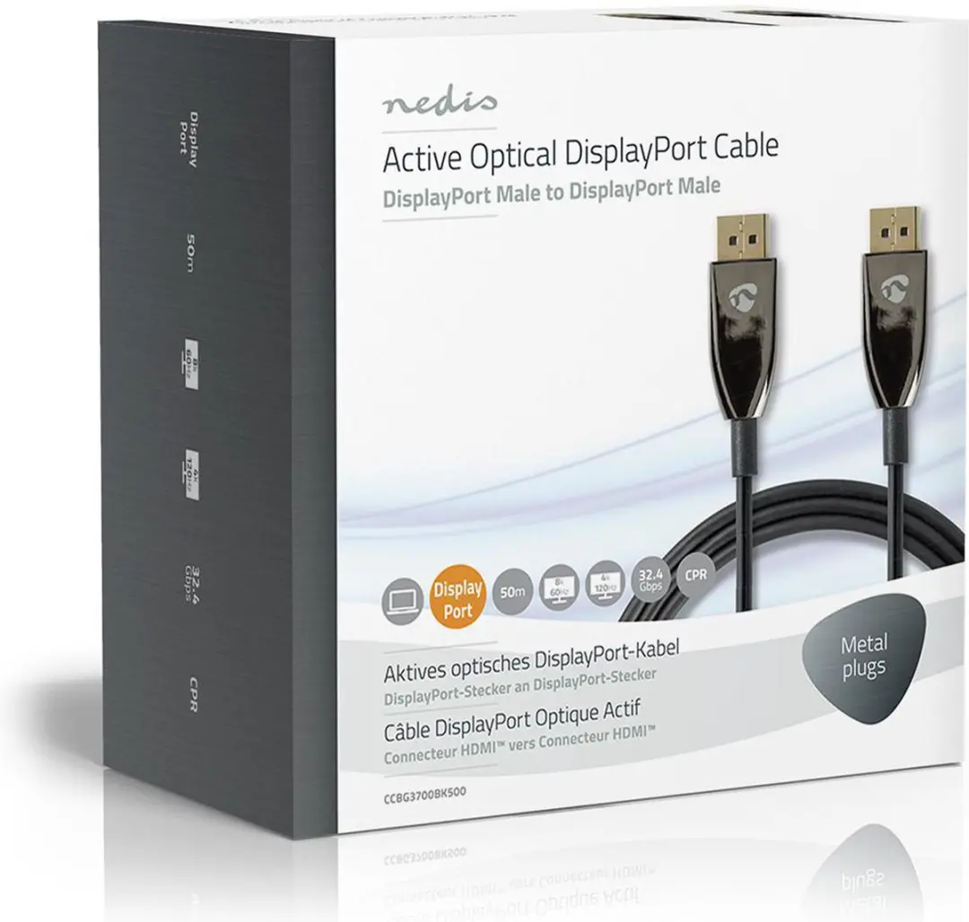 Nedis CCBG3700BK500 DisplayPort-kabel 1.4 - 50m - Zwart