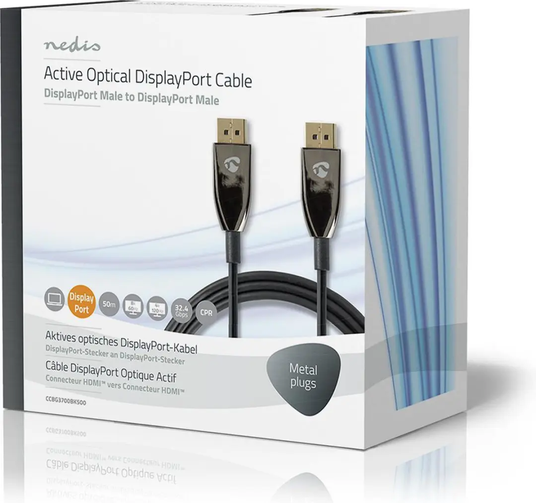 Nedis CCBG3700BK500 DisplayPort-kabel 1.4 - 50m - Zwart