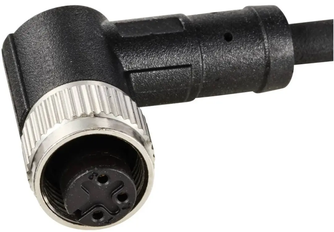 Tru Components TC-12833124 Sensor/Actuator M12 Kabel - 3-polig Haaks - 2m Zwart