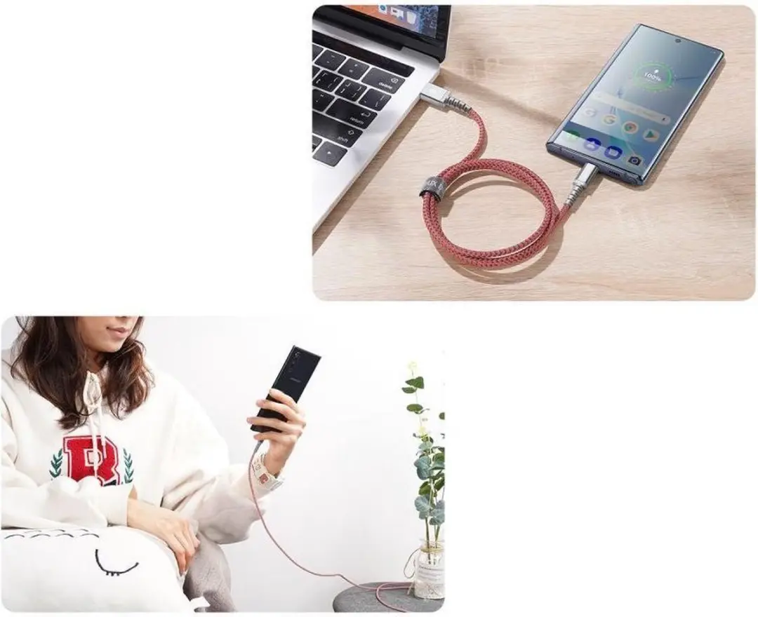 Dux Ducis K-II Pro USB naar USB-C Kabel - 2 Stuks (1M+2M) - Rood