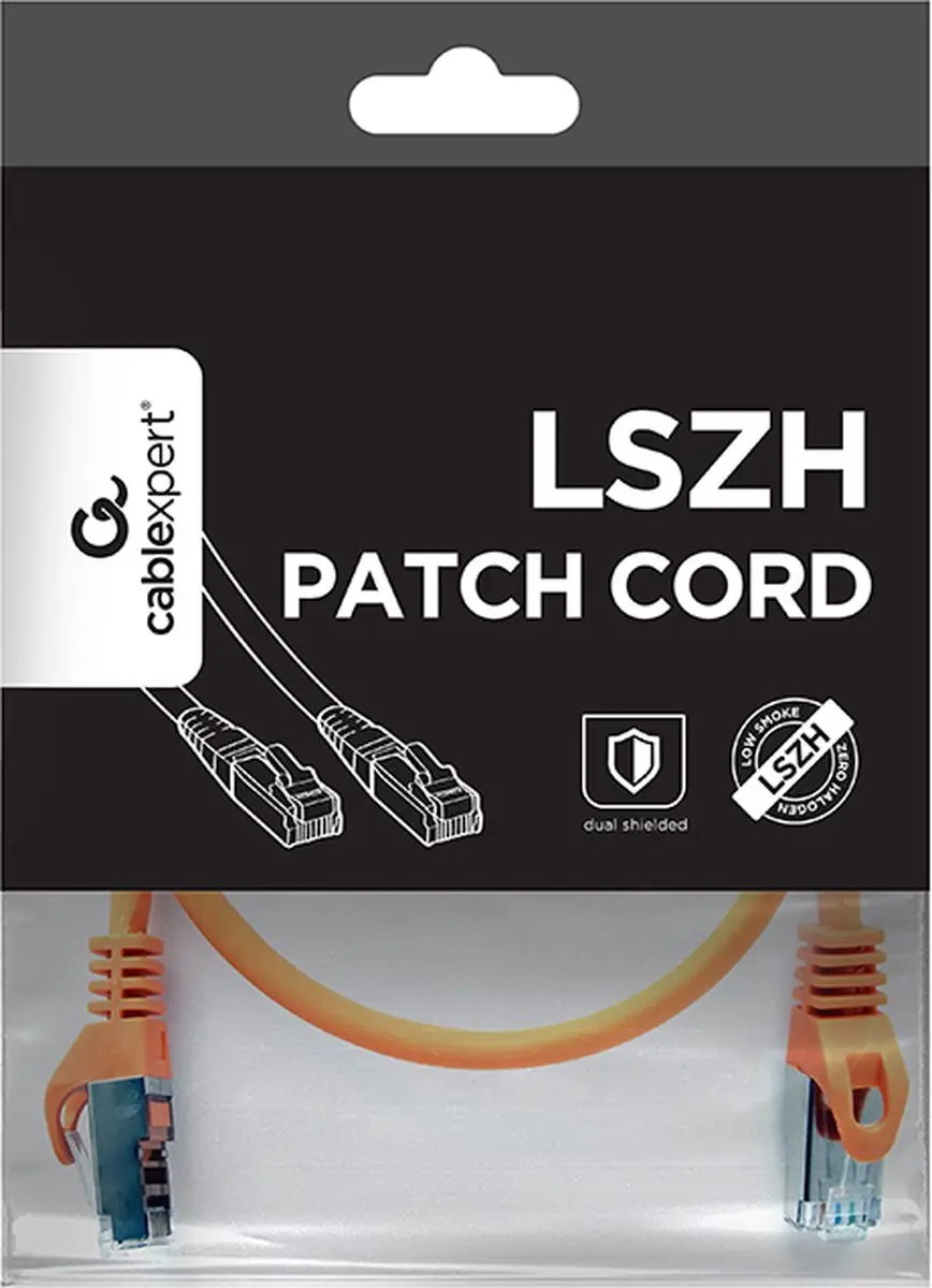 Gembird PP6A-LSZHCU-O-1M Netwerkkabel Cat6a S/FTP - 1m - Oranje