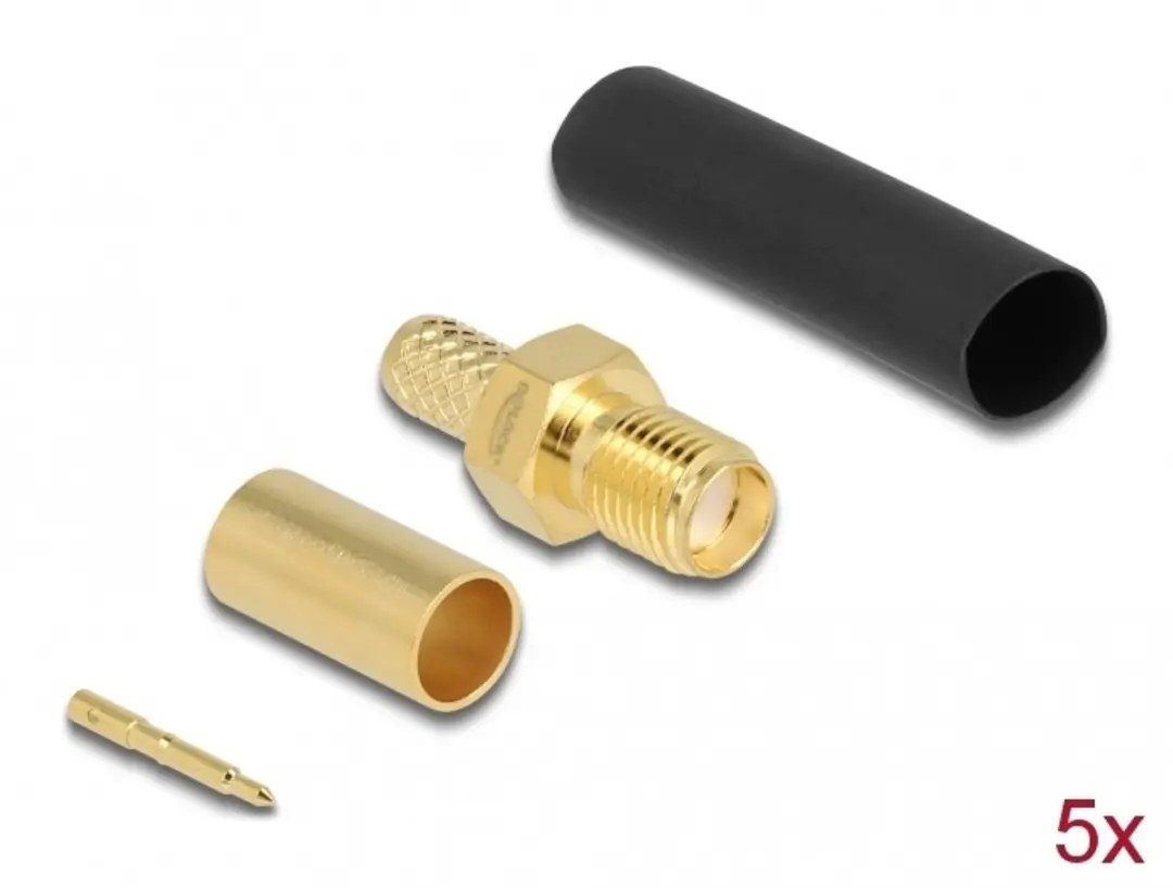 Delock RP-SMA Jack voor Crimpen LMR200