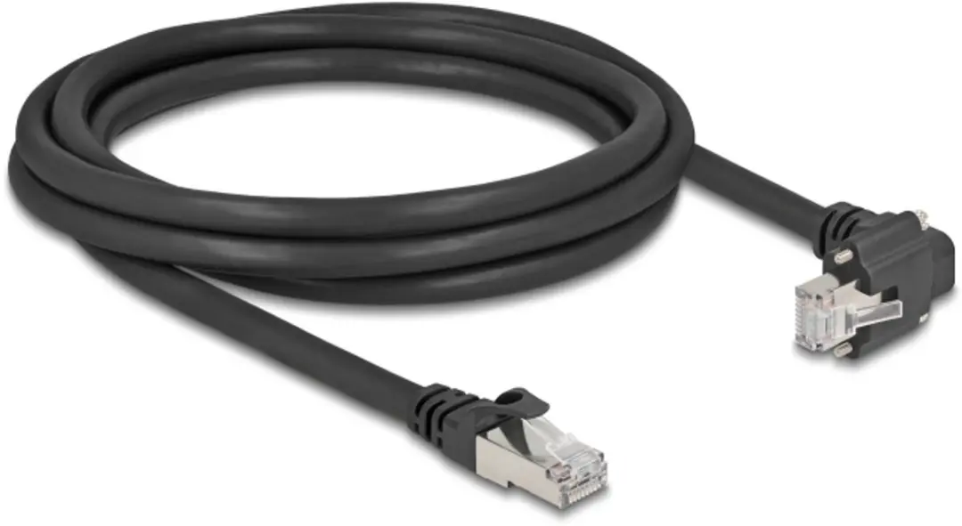 Delock GigE Kabel RJ45 90° Zwart - Cat.6 S/FTP 2m