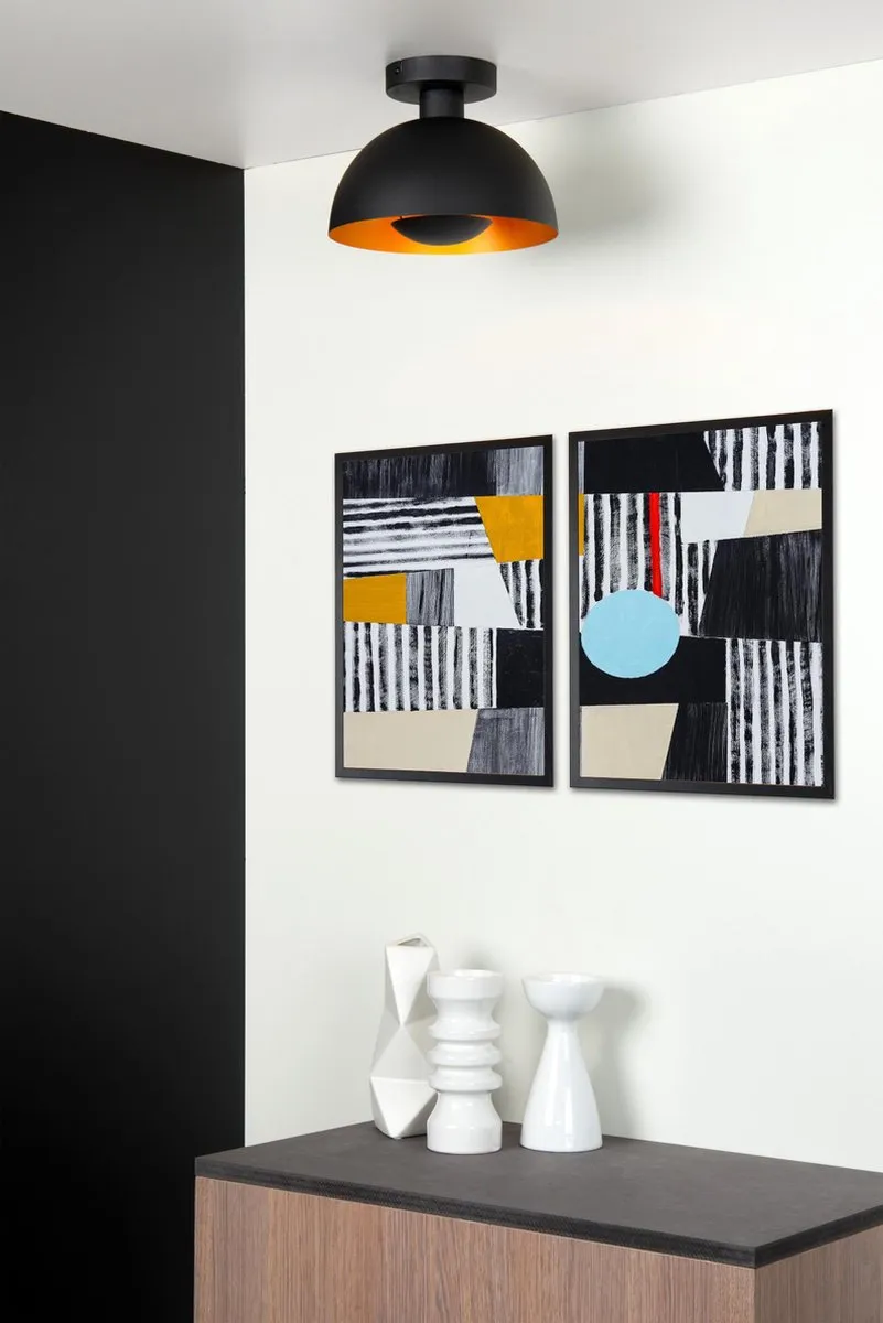 Lucide Siemon Plafondlamp Ø25cm - 1xE27 - Zwart