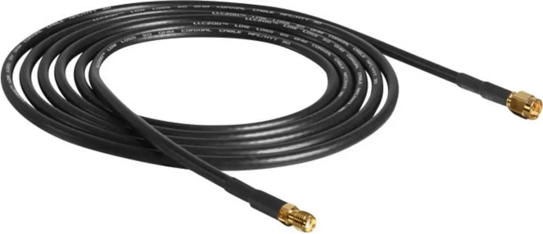 Delock SMA Verlengkabel 10m - Zwart