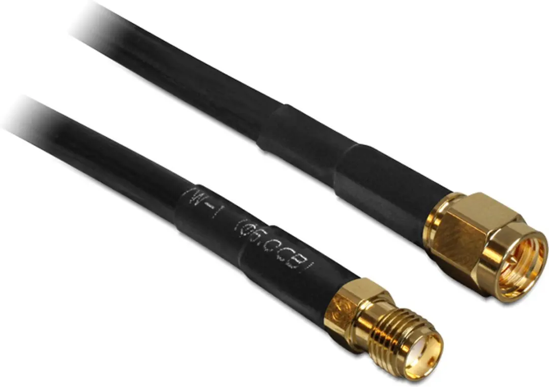 Delock SMA Verlengkabel 10m - Zwart - afbeelding 6 van 6