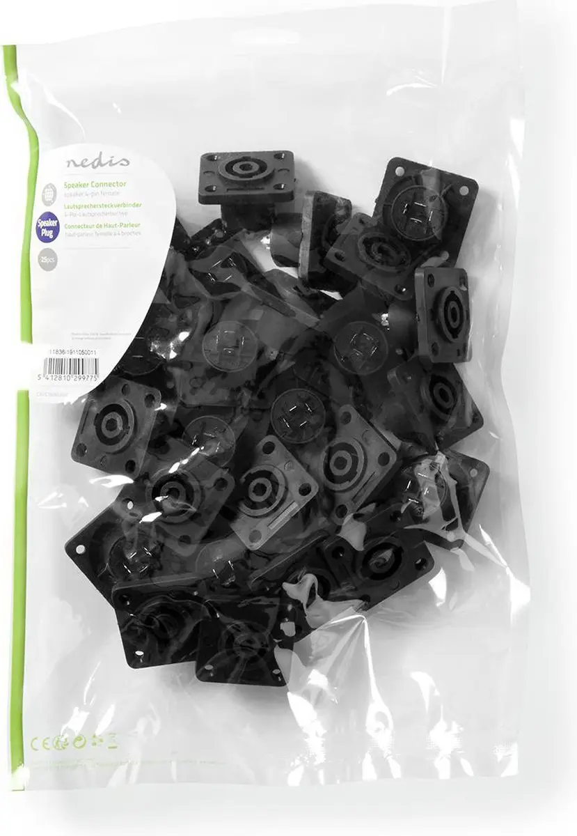 Nedis CAVC16902BK Speaker-Connector - 25 Stuks - Zwart
