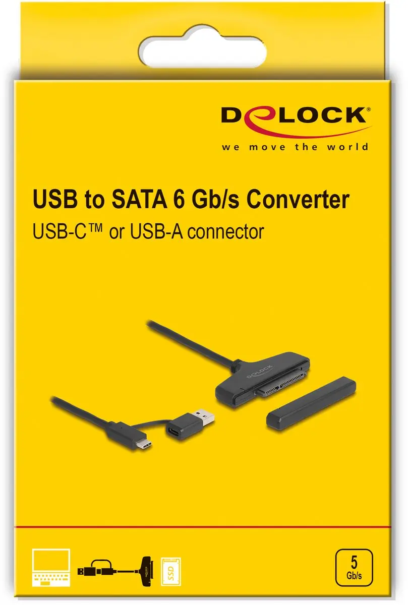 Delock USB naar SATA 6 Gb/s Converter - Zwart