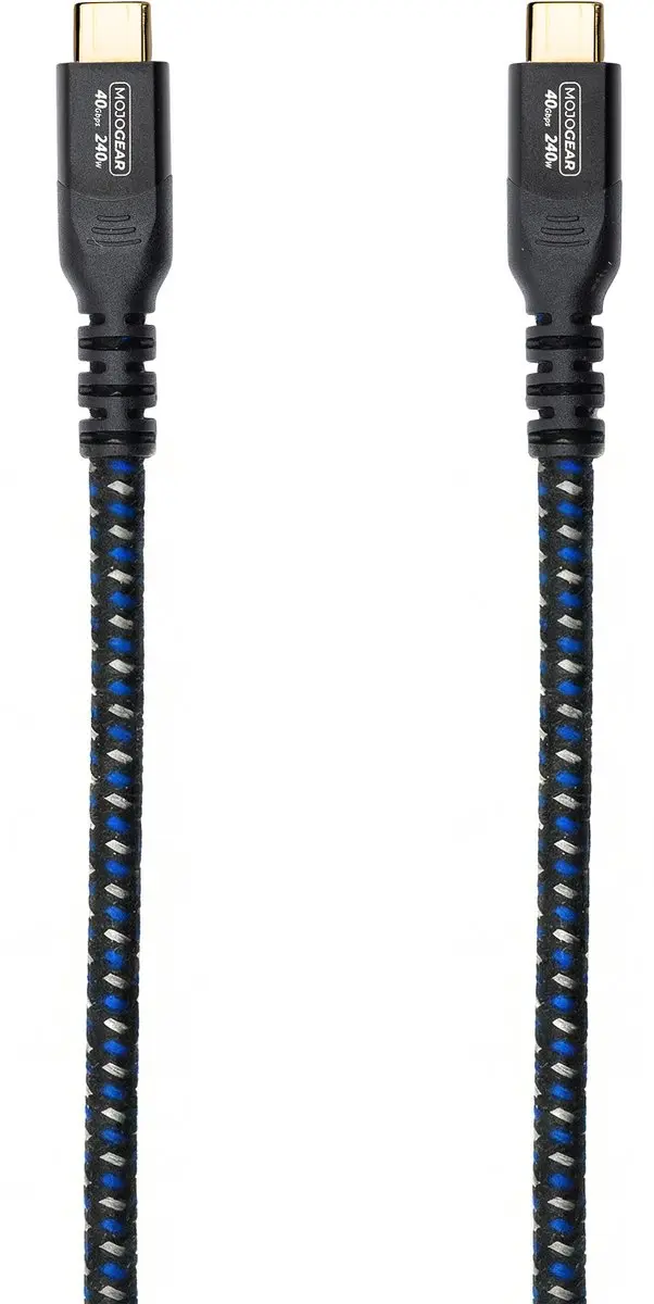 MOJOGEAR USB-C naar USB-C Kabel MG-46 240W - 40Gbps USB4 - 150cm - Zwart/Blauw