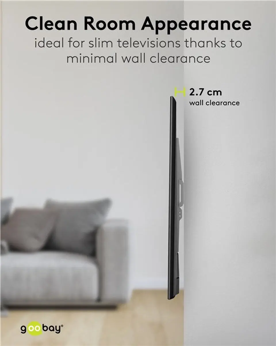 Goobay FIXED L TV Muurbeugel - VESA 75-400mm - Zwart