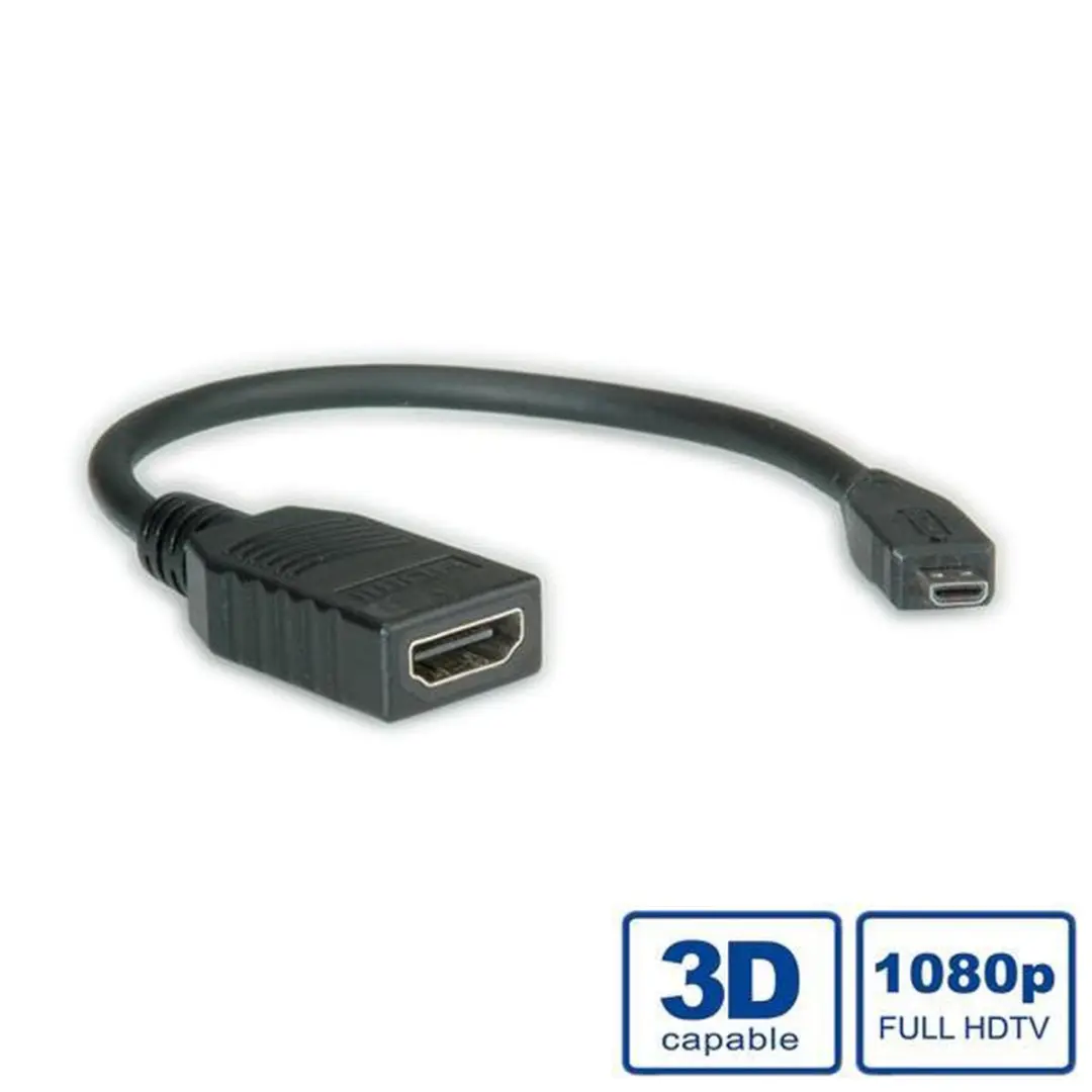 Value HDMI-kabel 11.99.5584 - 0,15m - Zwart