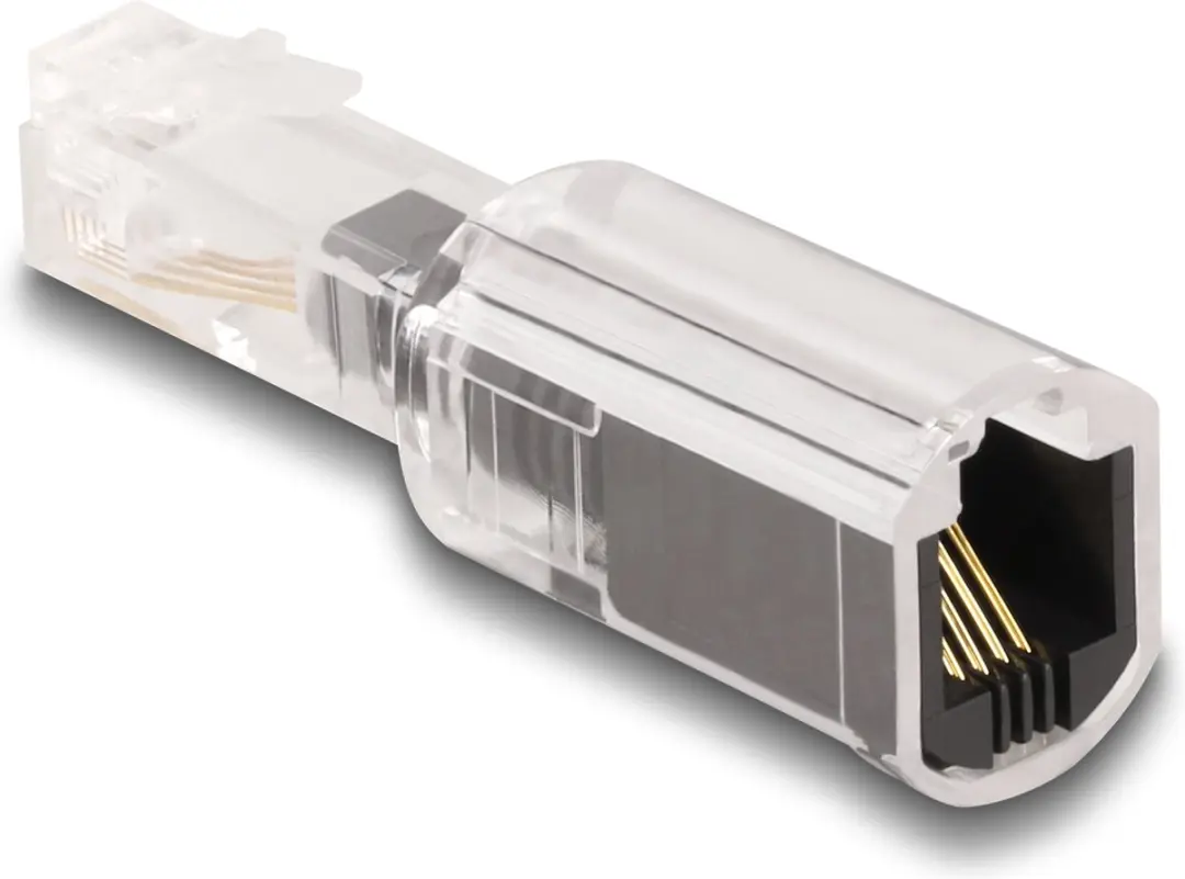 Delock Telefoonkabel Anti-Twist Adapter RJ10 - Transparant/Zwart