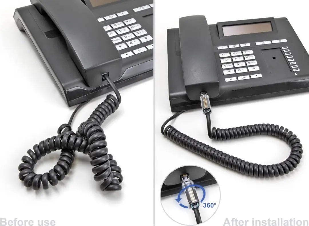 Delock Telefoonkabel Anti-Twist Adapter RJ10 - Transparant/Zwart