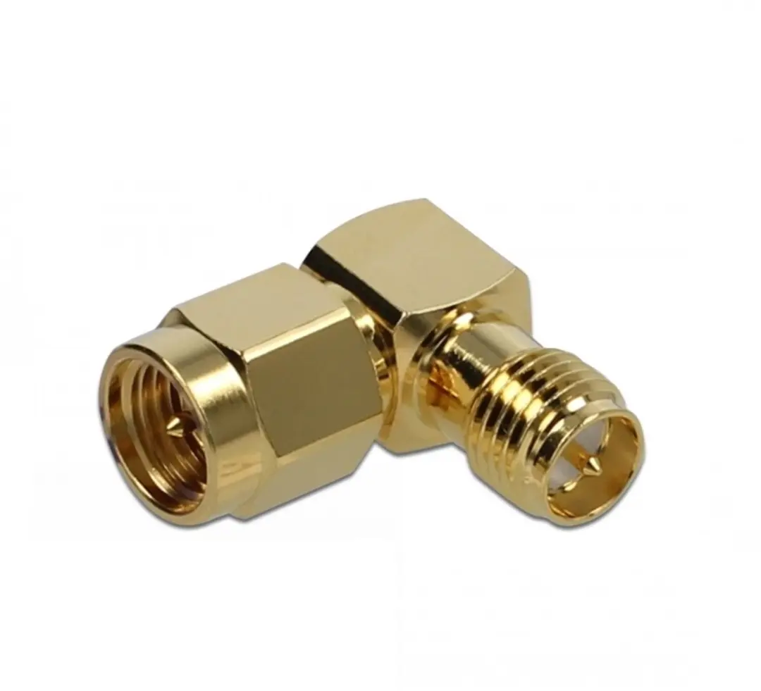 Delock RP-SMA naar SMA Haakse Adapter 50 Ohm 10 GHz