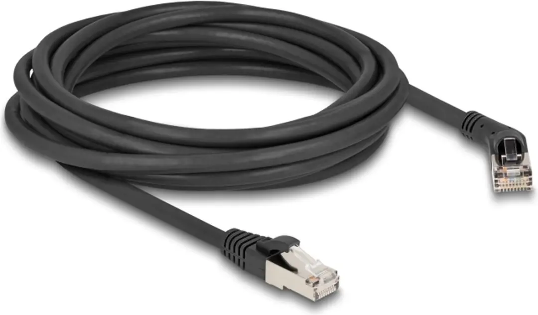 Delock Cat.6A S/FTP RJ45 Kabel 5m - 45° Hoek - Zwart