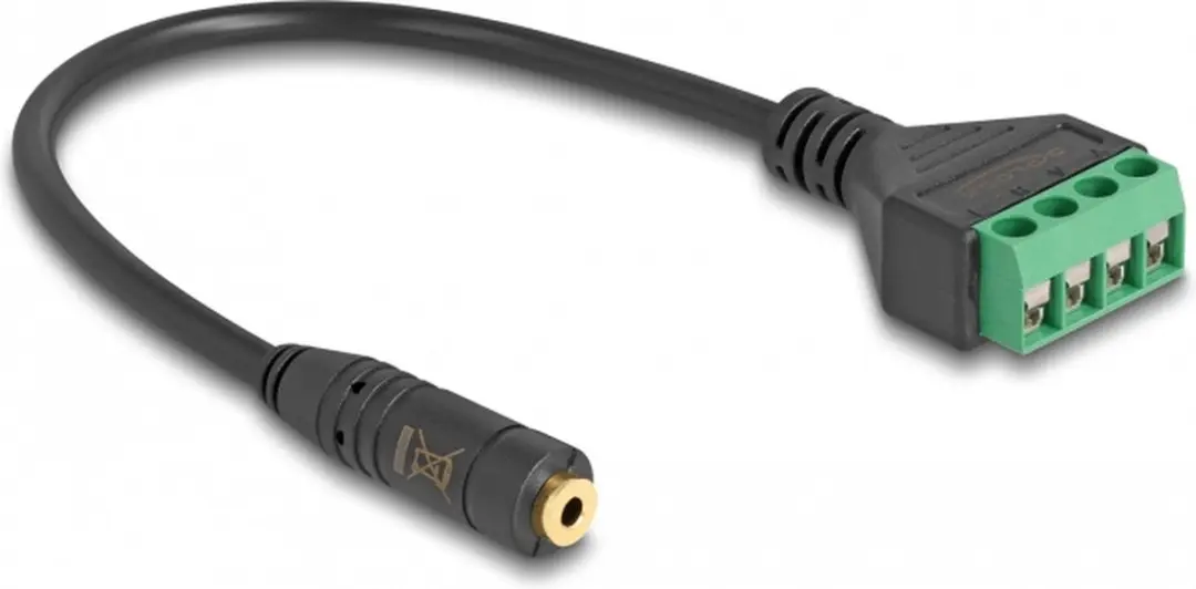 Delock 66294 Stereo Jack 2.5mm naar Terminal Block Adapter - Zwart