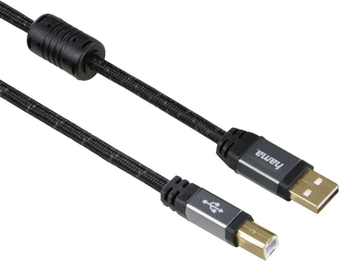 Hama 00125200 USB-kabel USB 2.0 1,8 m USB B USB A Zwart