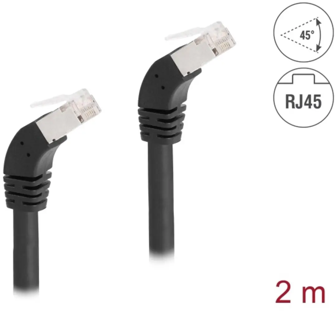 Delock RJ45 Cat.6A S/FTP Kabel 45°