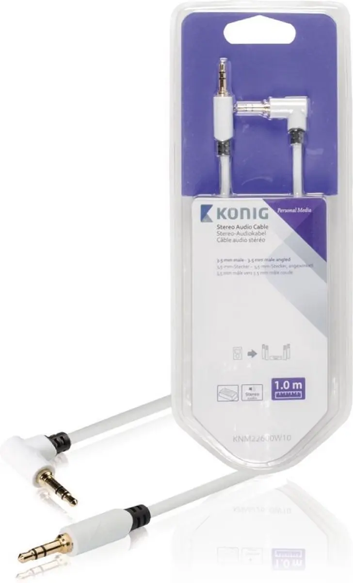 Stereo audio cable 3.5 mm male