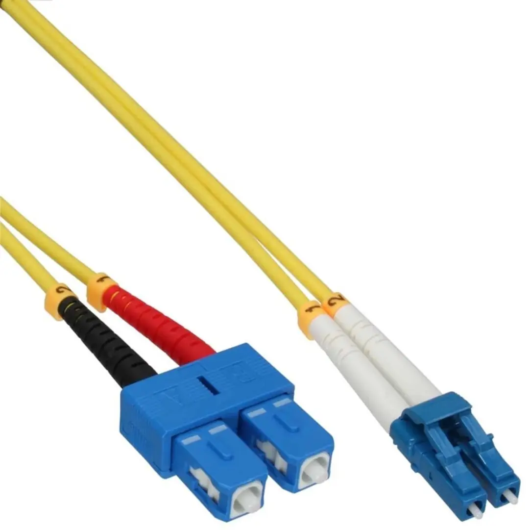 InLine LC-SC Duplex Single Mode OS2 Glasvezelkabel 0,5m - Geel