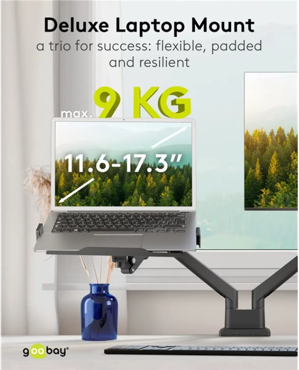 Goobay Laptophouder Pro 70818 - Tot 15,6 inch - Zwart