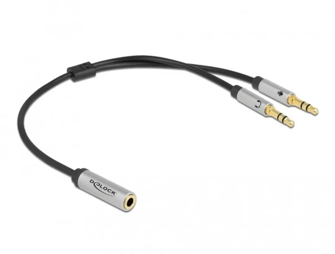 Delock Headsetadapter 3.5mm CTIA - Zwart/Zilver